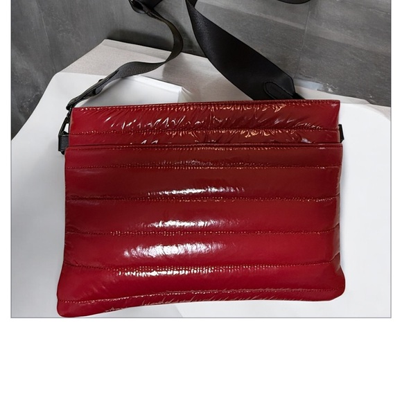 BCBGeneration Handbags - BCBGeneration Shiny Red Puffer crossbody NWOT